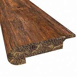 Prefinished Roasted Almond Distressed Bamboo 3/8 in thick x 3.25 in wide x 72 in Length Stair Nose
